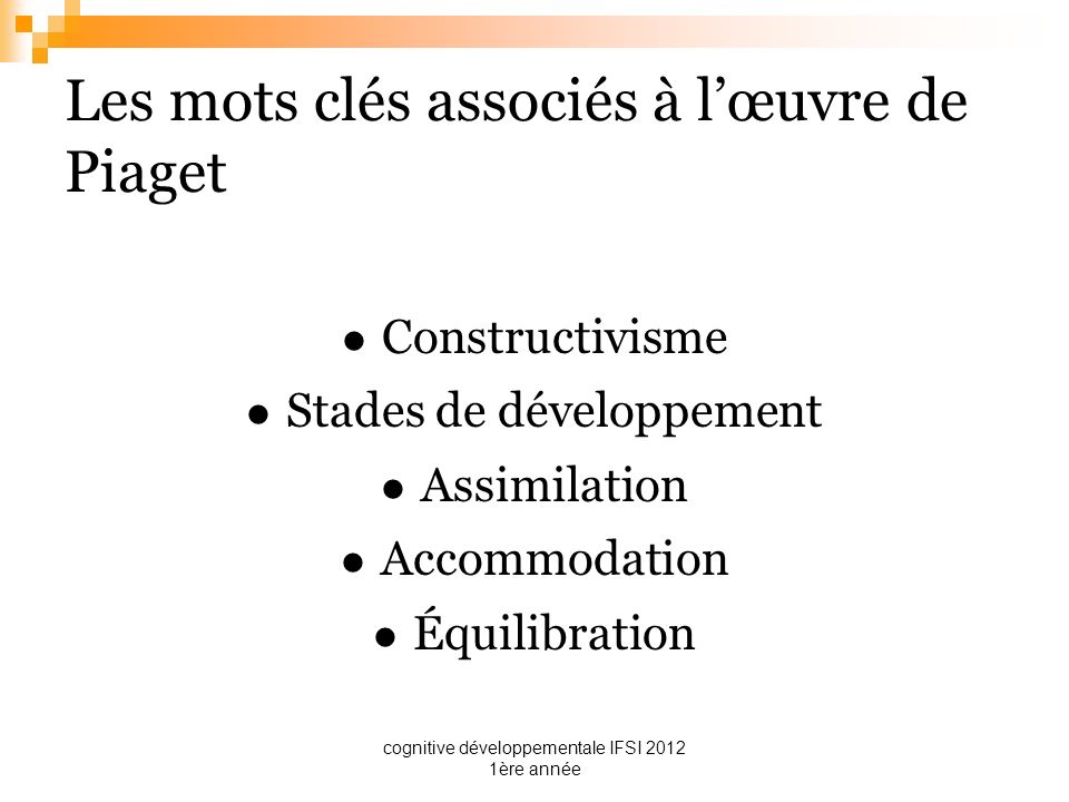 Le d veloppement cognitif de l enfant selon Piaget ppt t l charger